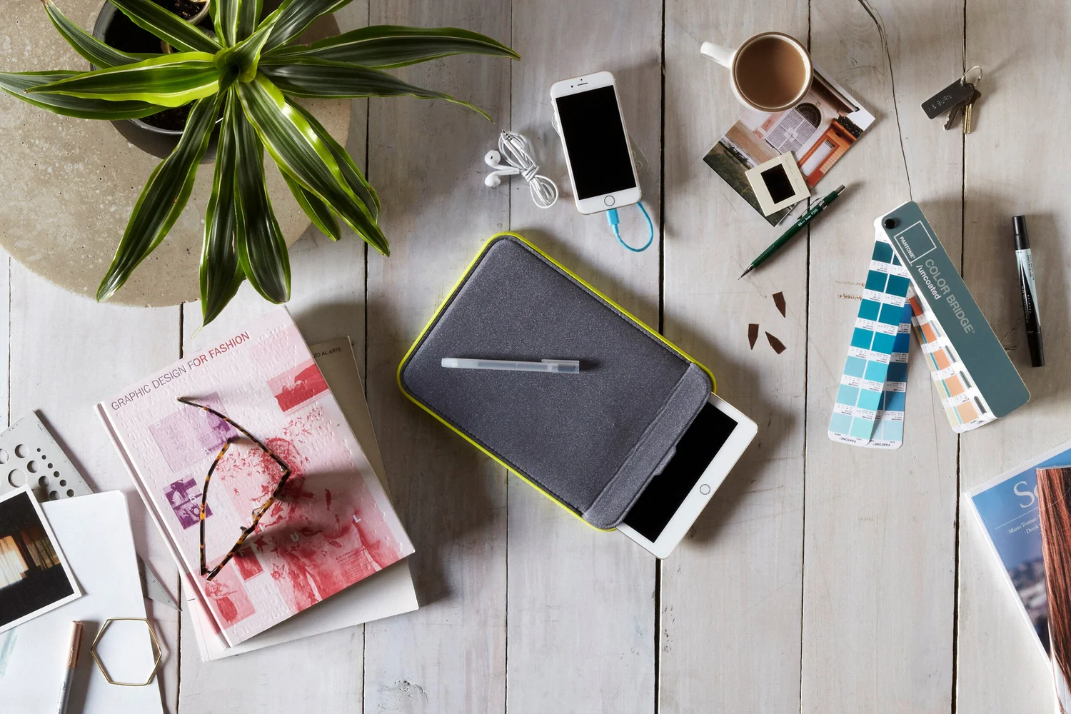 Incase sleeve desk flat lay