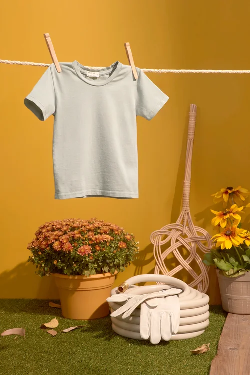 Tee on a clothesline