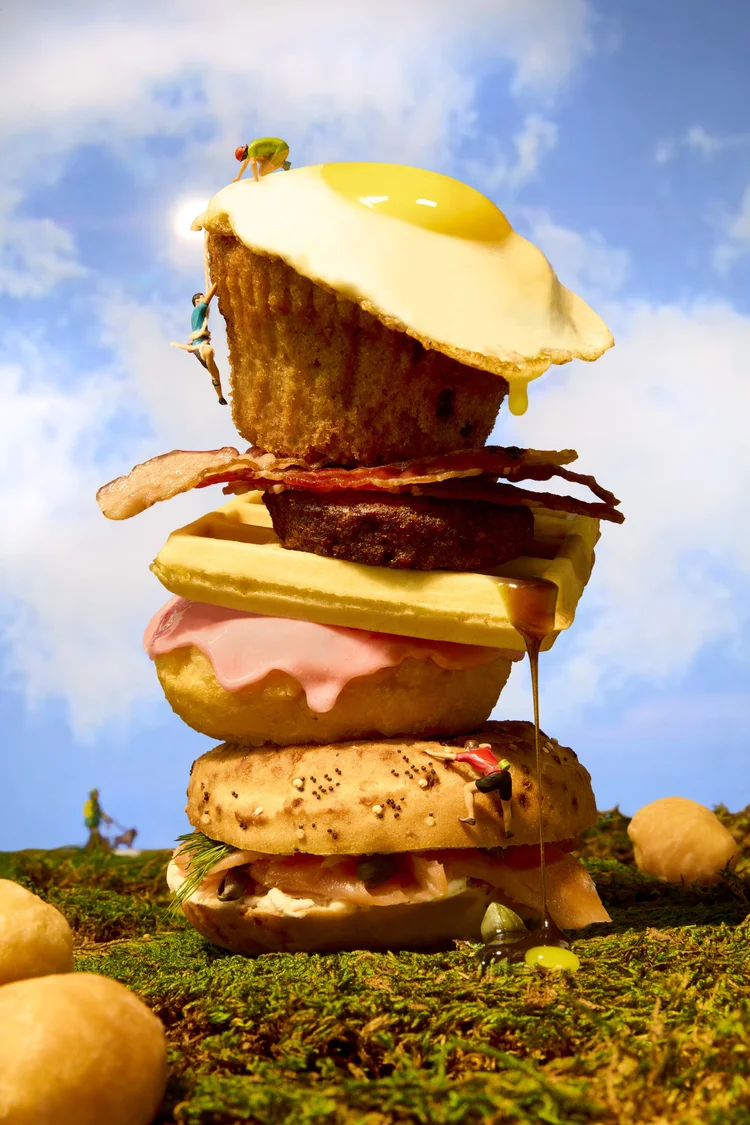 Miniature fantasy breakfast stack