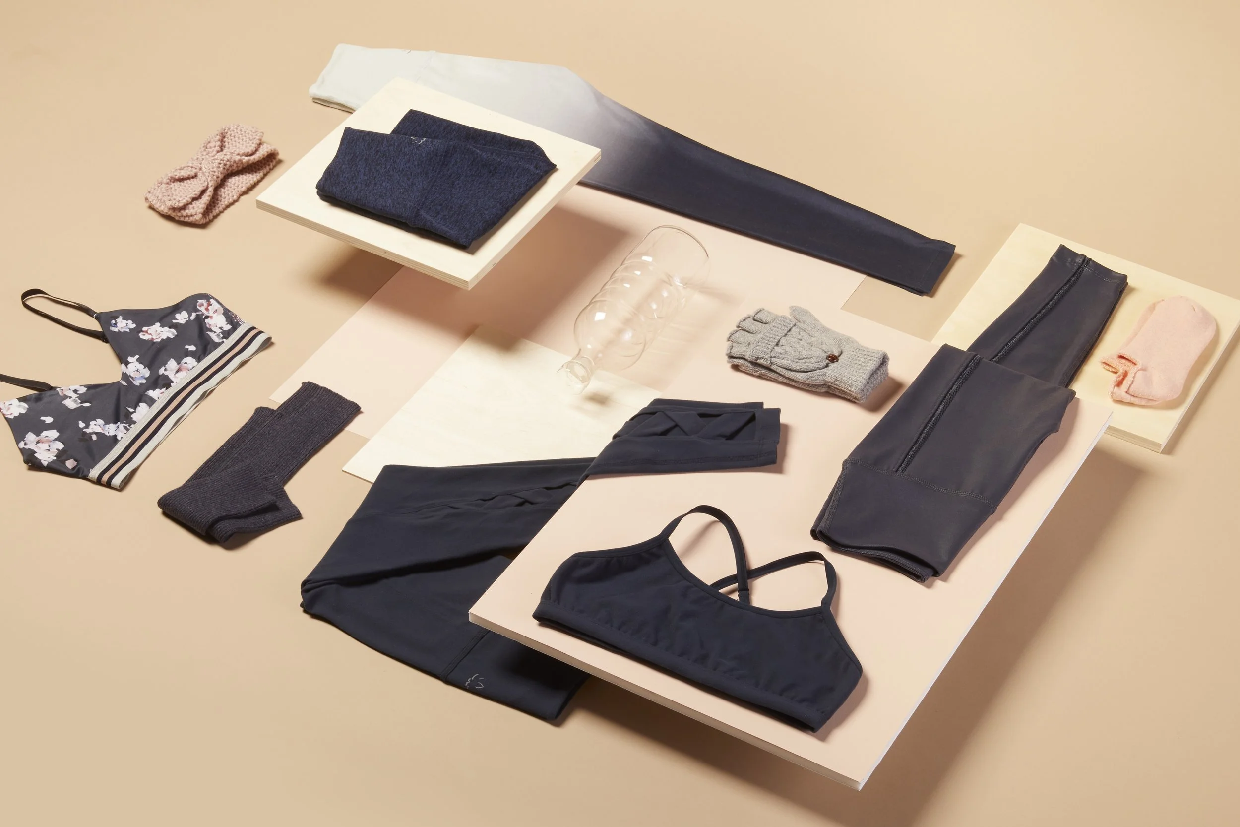 Beyond Yoga navy flat lay