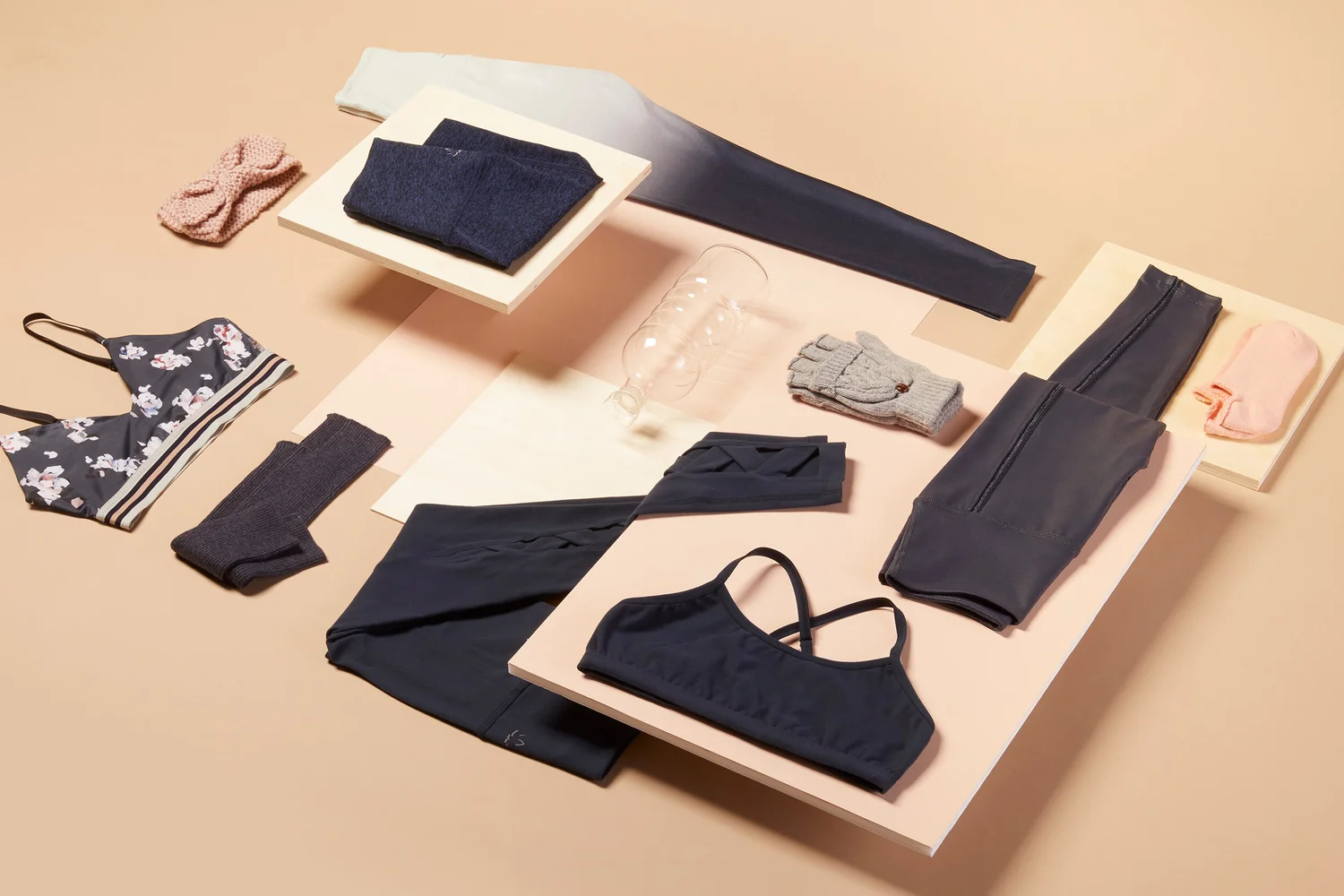 Beyond Yoga navy flat lay